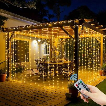 Eid Decoration, USB-Powered - Room Backdrop Fairy Lights, 8 Lighting Modes, Curtain Lights, Indoor Decor, Holiday Atmosphere Decoration