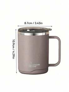 1pc Customized Stainless Steel Mug With Lid, Customized Stainless Steel Insulated Coffee Cup With Handle, 12oz Double Wall Vacuum Travel Mug, Double Layer Design, With Handle, Heat-Resistant, Anti-Drop, Portable Outdoor Cup, Coffee Mug, Leak-Proof And Anti-Scald Milk Coffee Cup, Large Capacity Drinking Cup, Birthday & Holiday Gift - 彩色 - 查看 7