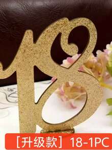 1件金色闪光木质数字18/30/40/50/60/70装饰摆件，适用于50/60岁生日周年纪念派对、家居及活动装饰摆件。金色闪光木质数字50/60装饰摆件，完美适用于50/60岁生日、周年纪念庆典、家居及派对装饰。金色闪光木质数字50/60装饰摆件。 - 彩色 - 查看 27