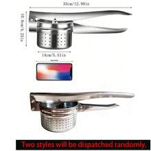 1 件装不锈钢手动蔬菜捣碎器、土豆压碎器、厨房小工具帮手，用于捣碎和榨汁水果和蔬菜 - 銀色 - 查看 11
