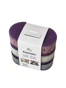 3pcs Dish Washing Sponge Set, Double-Sided Kitchen Cleaning Nano Sponge Scrubber - A - View 7