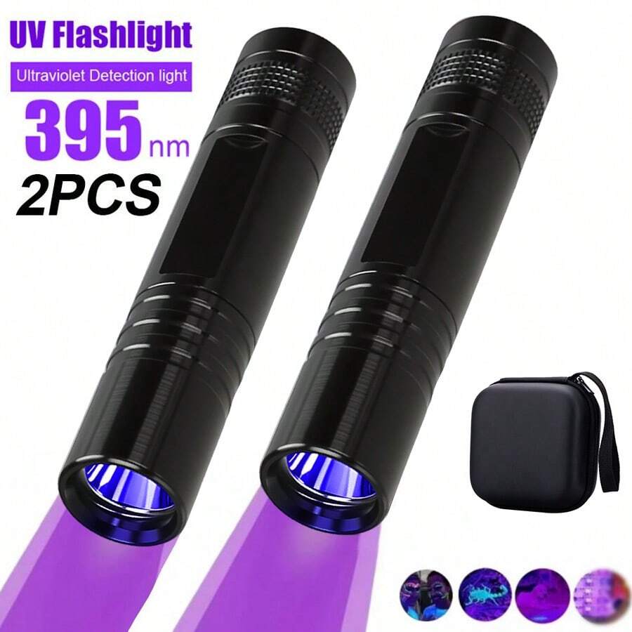 可调节迷你SK68高亮手电筒，带夹子的便携式露营灯 - 紫光手電筒 - 查看 1