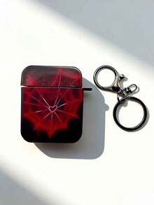 1个黑色外壳红色爱心蜘蛛网+钥匙扣TPU耳机保护套，兼容苹果1/2/3/4、Pro/Pro2蓝牙耳机保护套 - 彩色 - 查看 12