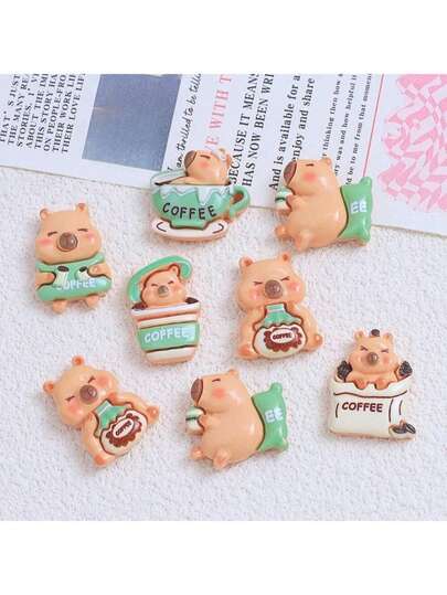 6/12 Pieces Of Creative Coffee Otter Refrigerator Magnets, Cute Animal Pattern Decorative Stickers For Refrigerator, Personalized Refrigerator Magnets For Kitchen And Office, Whiteboard Storage Cabinet And Dishwasher, Kitchen Decoration, Home Decoration