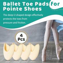 4Pcs Ballet Toe Pads For Pointe Shoes – Breathable Pointe Shoe Toe Pads, Cushioned Protectors For Ballerinas & High Heel Comfort - Default - View 2