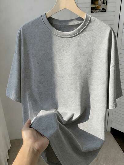 Tops oversize de primavera/verano, 100 % algodón, camiseta de manga corta con cuello redondo de color liso para mujer, suave y cómoda, informal, ropa de calle, Y2K, top, verano, primavera, camiseta, gimnasio, deporte, top de fiesta, blusa, Romwe, vintage, Carnaval, San Valentín, Maija, tops para mujer, tops Damen, atuendo de primavera, jersey, ropa invierno de mujer, verano mujer, camisetas divertidas, vacaciones, playa, informal, ropa de los 90, tops bonitos, top negro, top blanco, tops verano, primavera, muje, ropa de Pascua para mujer, carnaval, todas las estaciones, oficina/salón/hogar/minimalista, mujeres occidentales, atuendos, estilo retro americano de los 80, adolescentes, unisex, ropa de abrigo, otoño/invierno, mujer de talla grande, San Valentín, Carnaval, top gris jaspeado