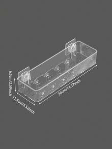 No-Drill Acrylic Bathroom Shelf With Hooks – Wall-Mounted Transparent Storage Rack For Toiletries, Ideal For Bathroom And Vanity Organization - Multicolor - View 12