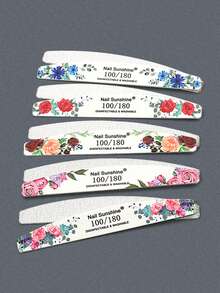 NailShine Rose Half Moon Shaped Professional Nail File With 100/180 Grit Nail File Strip - Multicolor - View 3