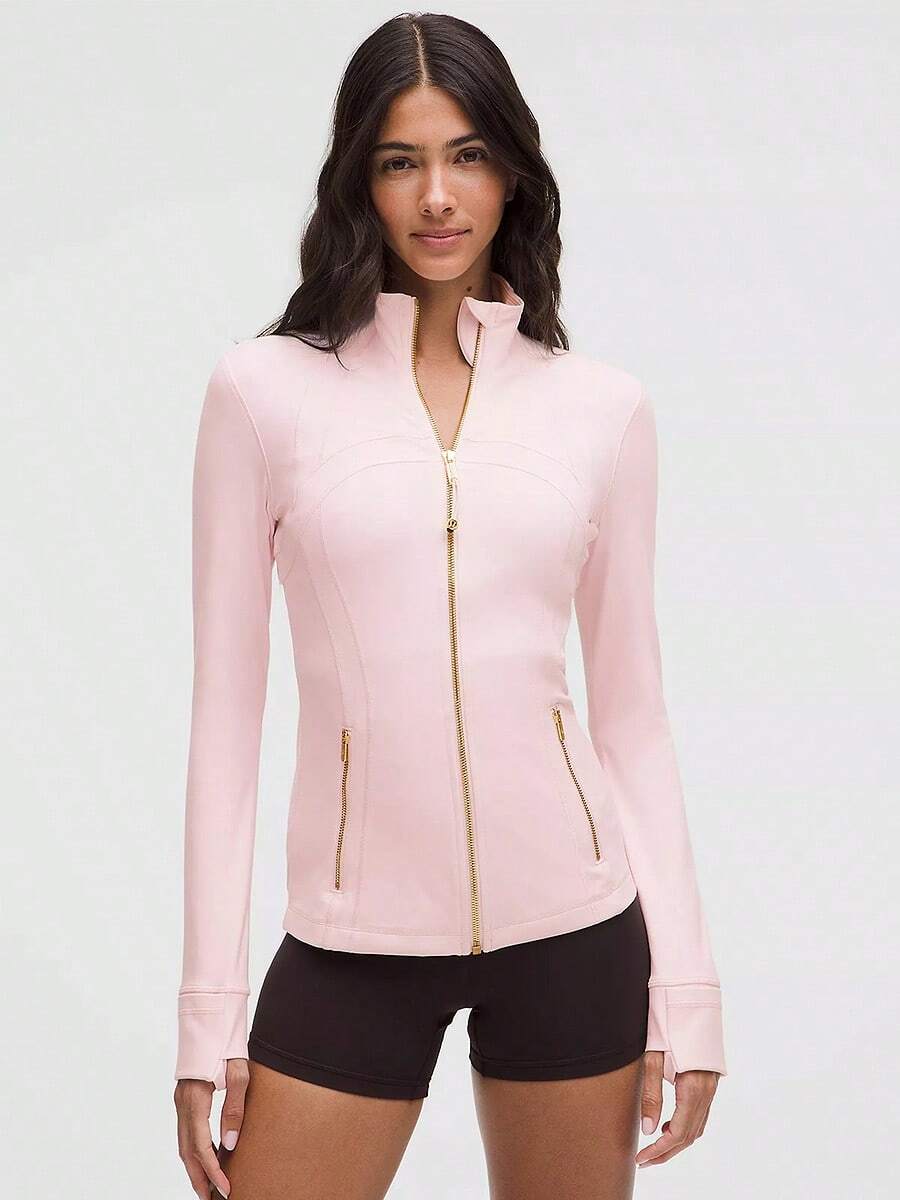 Lululemon Define Jacket Nulu-For Yoga Gym Running-Sweat-Wicking-Yoga-All Seasons Sport-Spring/Summer-Autumn/Winter-Back To School- Mother's Day Gifts-Father's Day Gift - Blissful Pink/Gold/Gold - 查看 1
