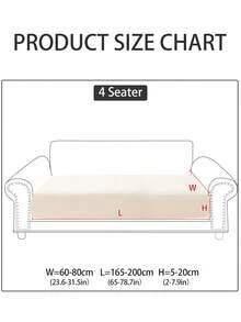 1pc Chenille Sofa Slipcover, Non-Slip Elastic Cover, Machine Washable, Suitable For Living Room & Bedroom Decor - Jian Yi - White - View 12