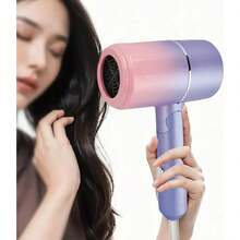 1 pieza Secadora Plegable Y Ultraligero Profesional Iónico Secador De Pelo Viaje Con Boquilla Concentradora Peinados Duraderos - Púrpura malva - Ver 1