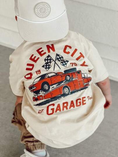 1件装男童休闲印花圆领短袖T恤，夏季学生装 - 一款百搭T恤，为每个孩子带来欢乐和幸福！