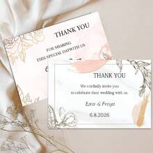 Customized Greeting Card, Personalized Wedding Thank You Card, Can Customize Name And Date, Ideal Wedding Favor, Personalized Wedding Guest Card, Suitable For Engagement And Bridal Shower, Personalized Birthday Cards - Greeting Card Customization - View 6