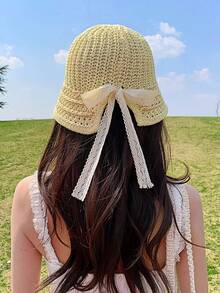Mũ rơm nữ kiểu ngư dân, nhẹ, thoáng khí, thích hợp cho mùa xuân/hè, có thể gấp gọn, chống tia UV, phù hợp cho các hoạt động hàng ngày và kỳ nghỉ biển. Mũ rơm là món quà tuyệt vời cho phái nữ, dịp lễ, du lịch. - Nhiều màu - Xem 5