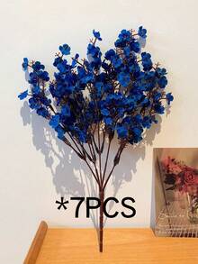 6pcs Artificial Star Shaped Flowers, Mini Fake Flowers, Blue Fake Flowers, Baby's Breath Fake Flowers, Suitable For DIY Wedding Decoration, Party Decoration, Home Decor, Fake Flower Stems, Gift For Women, Mother, Flowers, Pistils, DIY, Room Decor, Bedroom Decor, Plants, Gift For Girlfriend, Flower Box, Crochet Flowers - Multicolor - View 15
