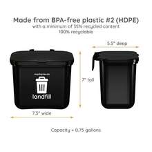 Wastebasket For Trash - Qty1Landfill - View 3