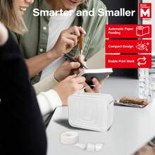Marklife M1 Mini Label Printer, Bluetooth Label Printer, Wavy Texture, With Label Tape, Suitable For Smartphone Label Printing, Easy To Use, Suitable For Children, School Supplies, Home, Business Office Supplies, Convenient Organization (Rechargeable) - White - View 4