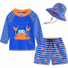 ¡RecomendadoFu3piesuit1 Juego de protección de Sarpullido bebés niños¡Top de Temporada - Cangrejo naranja - Ver 9