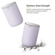 Mini Desk Trash Can With Swing-Top Lid 0.4 Gallon Small Table Round Wastebasket For Office, Home, Car (Lavender) - Lavender15Liters - View 7