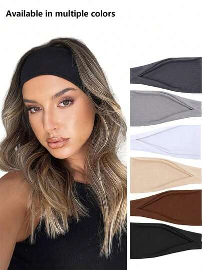 女士防滑发带 - 弹力透气面料，适合瑜伽、健身、跑步等运动 - 多功能扭结头巾，适合短发女孩，运动发带 | 时尚发带 | 质感发饰