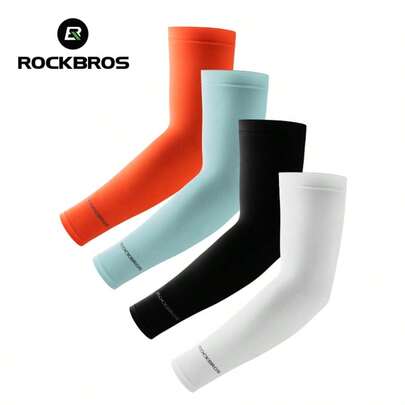 ROCKBROS 1pc Summer Essential Cycling Arm Warmers Soft Fabric With Elasticated Cuffs Comfortable All-Weather Wear Essential For Daily Outdoor Activities