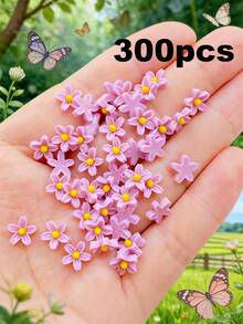 100/200/300/500/1000pcs Pack Cute Mini 0.75cm/0.29inch Flat Flower Resin Embellishments, For Jewelry Making - 100 Flowers - View 35
