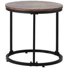 Runder Couchtisch 2er Set Satz Couchtisch Wohnzimmer Runder Geschachtelter Beistelltisch 2 Runder Beistelltisch - Brown - View 9
