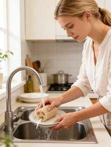 1/3/5 chiếc Bàn chải vệ sinh xơ mướp tự nhiên 2 trong 1, dụng cụ tẩy tế bào chết khi tắm, cọ rửa nhà bếp, sợi tự nhiên mềm mại, có thể tái sử dụng, đa năng, dùng cho phòng tắm, nhà bếp, gia đình, dụng cụ vệ sinh thiết yếu hàng ngày. - Bàn chải làm sạch xơ mướp - Xem 5