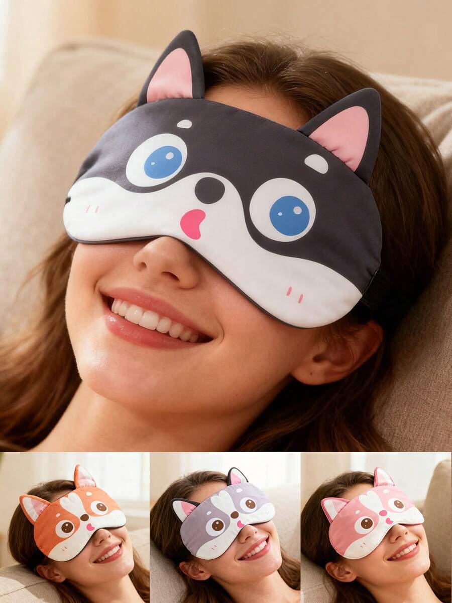 Husky Eye Mask, Dog Eye Mask, Cute Eye Mask, Cartoon Eye Mask, Sleep Eye Mask, Ice Bead Eye Mask, Ice Bead Face Mask, Ice Cap Eye Mask, Face Mask, Ice Eye Mask, Ice Pack, Ice Patch, Round Ice Pack, Earplugs, Cooling Eye Mask, Gel Eye Mask, Ice Pack Eye Mask, Light-Blocking Cooling Gel, Suitable For All Seasons - Multicolor - View 1