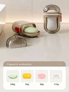 Portable Travel Soap Dish And Toothbrush Holder Set - Durable Plastic, Travel Cup Storage Box, Foldable Acrylic Water Cup, Lightweight Luxury Soap Dish, Sealed Lid Drainage Mini Soap Storage Box, Oval Shape, Suitable For Camping, Gym, Bathroom, Ideal For Travel, Vacation, Back To School, Business Trip, Dorm, Camping. - Multicolor - View 7