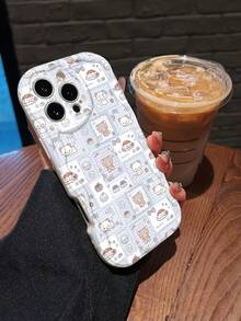 Cute Bears And Food Adorable Pattern Repeating Light Blue. This Stylish Phone Case Is Compatible With Samsung, Apple, , , , Transsion, ,  And Honor. Made Of TPU Silicone, It Offers Shock And Drop Protection And A Superior Feel. It's An Ideal Gift For Family, Friends, And Loved Ones, And A Perfect Choice For Valentines Day And Year's Gift,Phone Case, Case, 17 Pro Case, Case,Phone Cases, 16 Case, 17 Case, 15 Case, 17 Pro Max,Phone Case  15, 16 Plus Case, 14 Case,White Phone Case,Case - 白色 - 查看 2