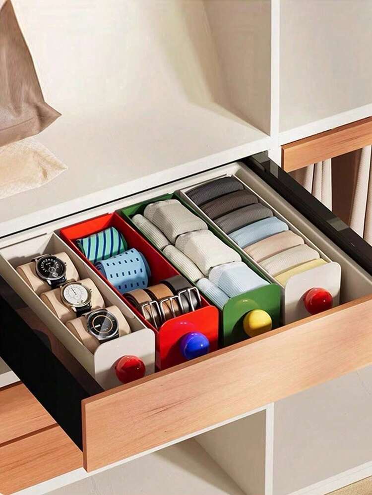 1 hộp đựng đồ lót treo tường chủ đề Dopamine, hộp đựng áo ngực và tất chống bụi cho tủ quần áo gia đình. - Nhiều màu - Xem 6