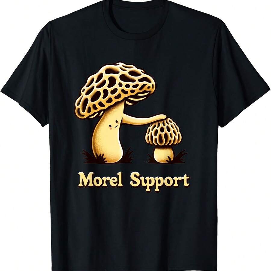 Camiseta con chiste sobre el Museo Morel, puerto Morel, micólogo y juego de palabras sobre micología - Negro 4 - Ver 1