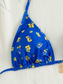 Bộ đồ bơi hai mảnh mùa hè dành cho nữ, kiểu dáng dây mảnh, in họa tiết và trang trí dây xích, gợi cảm và ngọt ngào, thích hợp cho kỳ nghỉ biển. - Nhiều màu - Xem 8