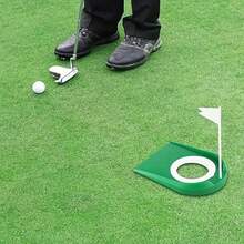2 Sets Golf Hole Cups, Indoor/Outdoor Golf Putter Training Device, Putter Practice Tool, Detachable Inner Ring Adjustable Mode, Available In Green And Black, Golf Practice Accessories, Ideal For Improving Golf Skills! Suitable Accessory For Golfers Of All Genders - Green - View 7