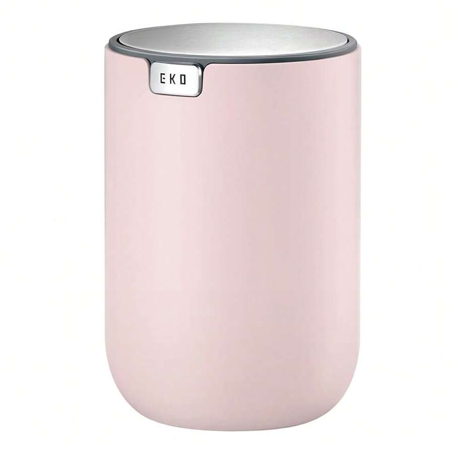 Mini Desk Trash Can With Swing-Top Lid 0.4 Gallon Small Table Round Wastebasket For Office, Home, Car (Pink) - 粉紅色15公升 - 查看 1