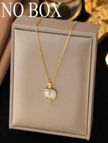 Bộ 3 món gồm dây chuyền và bông tai mặt dây chuyền hình trái tim, thiết kế tối giản thời trang, thích hợp cho du lịch, đeo hàng ngày và nghỉ dưỡng (Đóng gói trong túi OPP). - vàng - Xem 4