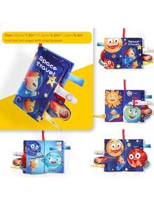 1本7主题磨牙布书，带沙沙纸，早教认知玩具，新生儿复活节/斋月/派对玩具 - 彩色 - 查看 20