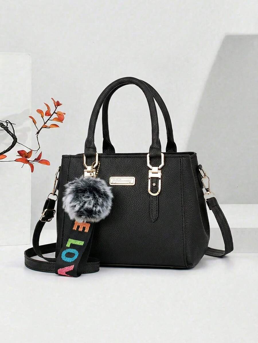 1pc Fashionable Minimalist Versatile Women Handbag With Accessory Charm