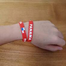 4pcs Panama Silicone Wristbands, Sporty Style Bracelets, Unisex - 4 Items - View 4