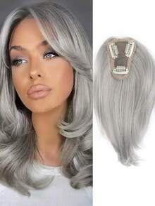 Synthetic Wig For Women With Side-Swept Bangs, Thin, Invisible, Natural, And Fluffy Bangs, Hairpiece To Cover Gray Hair. - Multicolor - View 14