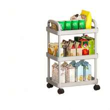 Carrito de almacenamiento con múltiples niveles - Diseño compacto que ahorra espacio, estructura de plástico resistente, adecuado para cocina, baño, dormitorio, oficina, almacén, garaje - Fácil montaje, estantería multinivel multifuncional, estantería de almacenamiento para el hogar - Estante de almacenamiento para automóvil/negro - Ver 16