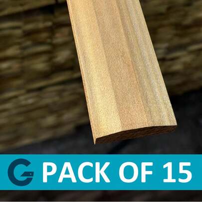 6ft Premium Wooden Fence Capping Rail Brown Pressure Treated - Pk Of 15