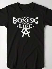 COOL SUMMER 2026 New Cotton Canelo No Boxing No Life Kickboxing Inspired Muay Thai Boxing T-Shirt Cotton O-Neck Short Sleeve Men's T Shirt  Vacation Outfits Men - 黑色 - 查看 1