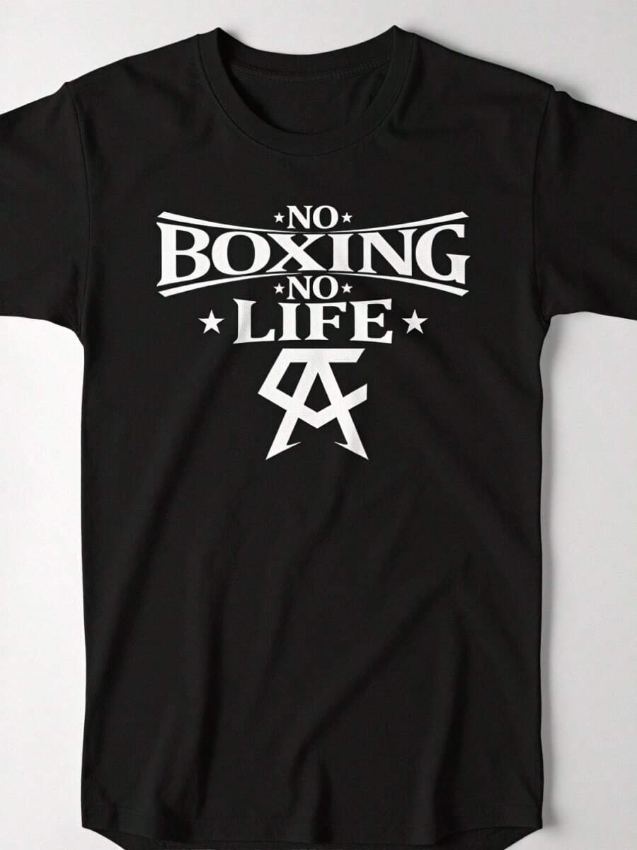COOL SUMMER 2026 New Cotton Canelo No Boxing No Life Kickboxing Inspired Muay Thai Boxing T-Shirt Cotton O-Neck Short Sleeve Men's T Shirt  Vacation Outfits Men - 黑色 - 查看 1