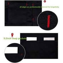 Kitchen Restaurant Waist Aprons With 3 Large Pockets Women Men, Half Short Apron Server Waiter Waitress 1, Black - 黑色 + 1 - 查看 4