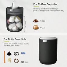 Fandy 0.58 Gal/2.2L Mini Trash Can With Lid, Swing-Top Desktop Trash Can For Bathroom, Countertop, Vanity, Desk Or Office, Small Garbage Bin (Black) - Black22Liters - View 4