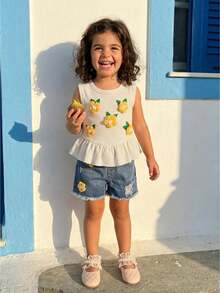 Baby Girls Tank Top Co-Ords - 黃色 - 查看 1
