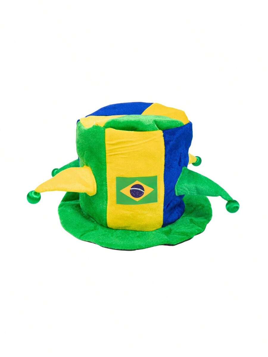 Soccer Ball Hat Brazil Green Yellow Party Fans World Cup Carnival Party - Mũ chóp cao LU3499 - Xem 1