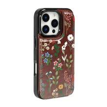 Funda con solapa negra y rosa para iPhone 12, 13, 14, 15, 16, PRO, PRO MAX, MINI, PLUS – Incluye ranuras para tarjetas de crédito y soporte para llaves, funda de teléfono tipo billetera - Marrón - Ver 4